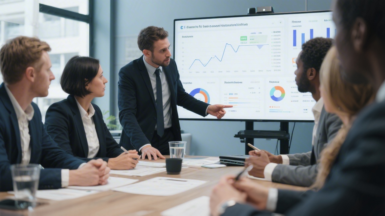 Finance reporting professionals aligning chart of accounts structures with business intelligence dashboards and executive requirements in a workshop setting.